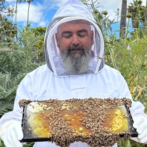 Steve Babbitt with Bees